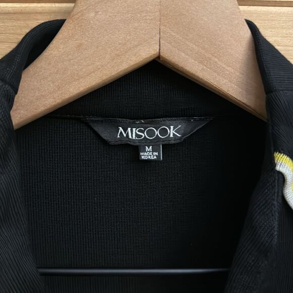 Misook Size Medium Yellow & White Piping Front Closure Blazer - Picture 7 of 10